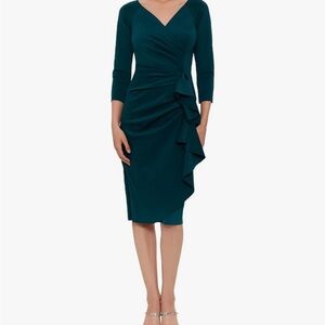 Xscape Teal Long Sleeve Dress